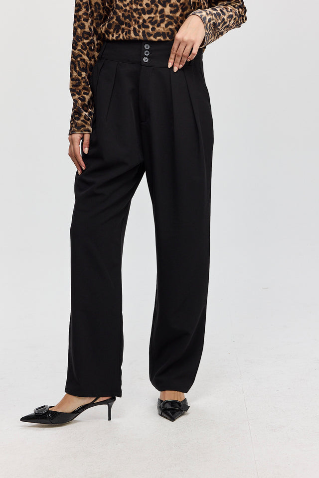 מכנסיים מחוייטים פנה קוטה שחורים