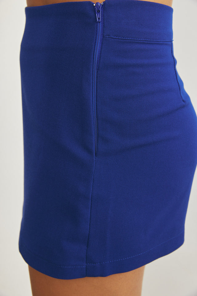חצאית מכנס מחויטת כחול רויאל