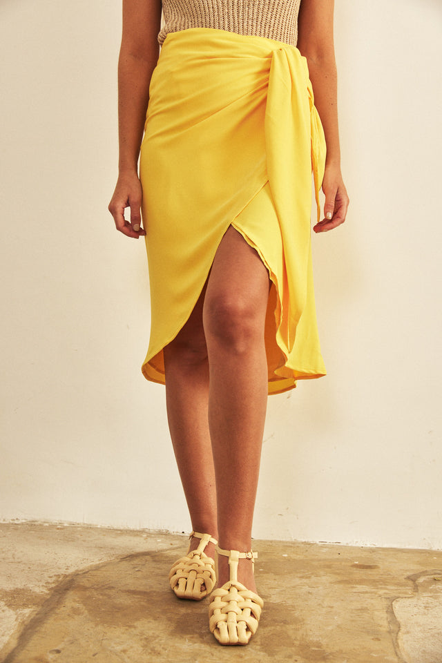 חצאית מעטפת מונאקו צהובה