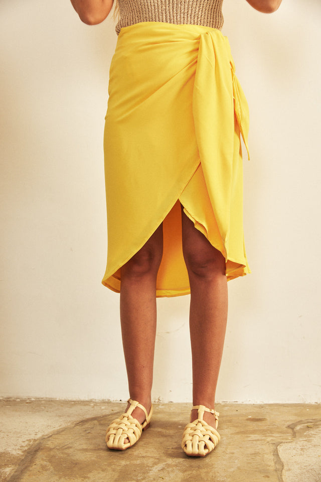 חצאית מעטפת מונאקו צהובה