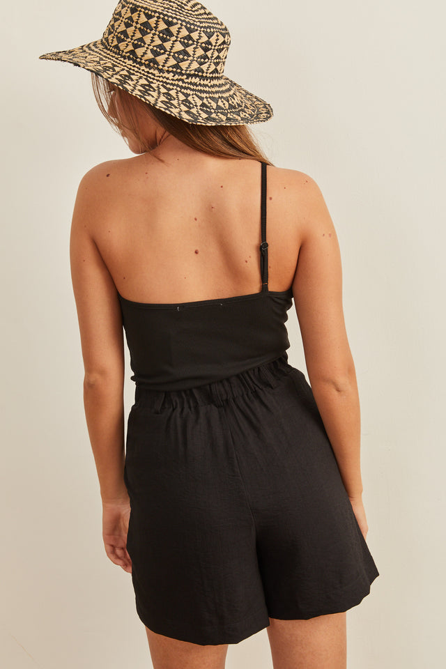 גופיית ריב בייסיק וואן שולדר שחורה